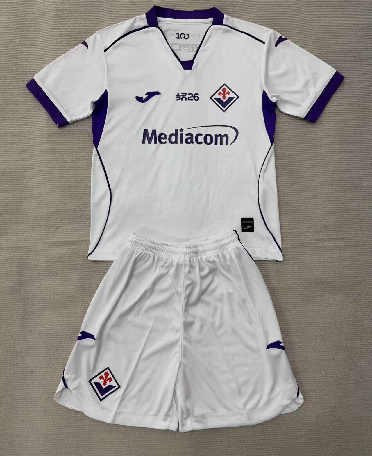 Kids-Fiorentina 26/27 Awy White Soccer Jersey